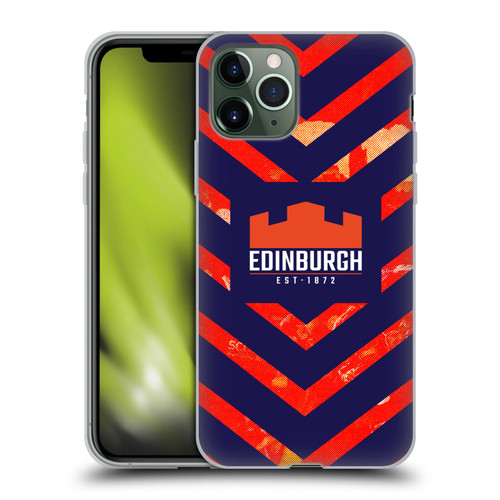 Edinburgh Rugby Graphic Art Orange Pattern Soft Gel Case for Apple iPhone 11 Pro