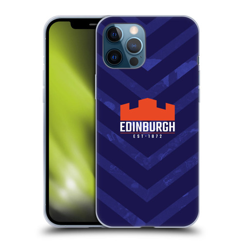 Edinburgh Rugby Graphic Art Blue Pattern Soft Gel Case for Apple iPhone 12 Pro Max