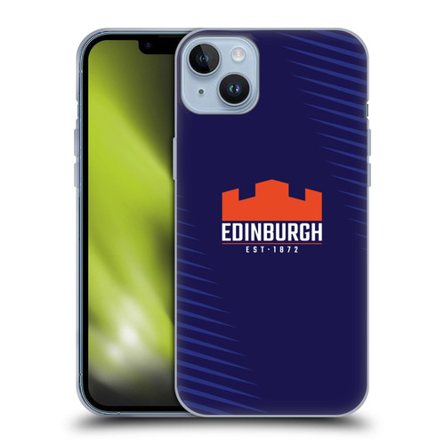Edinburgh Rugby Graphic Art Blue Logo Soft Gel Case for Apple iPhone 14 Plus