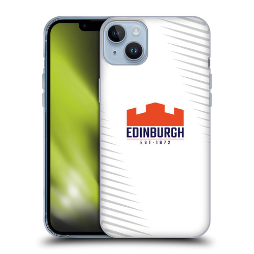 Edinburgh Rugby Graphic Art White Logo Soft Gel Case for Apple iPhone 14 Plus