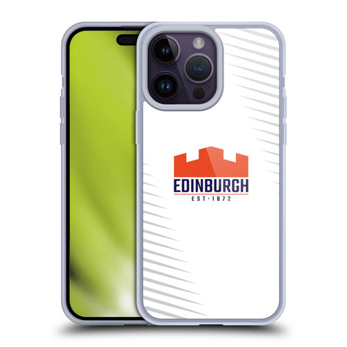 Edinburgh Rugby Graphic Art White Logo Soft Gel Case for Apple iPhone 14 Pro Max