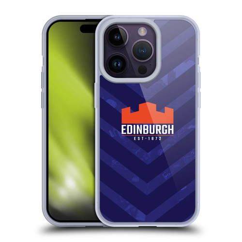 Edinburgh Rugby Graphic Art Blue Pattern Soft Gel Case for Apple iPhone 14 Pro