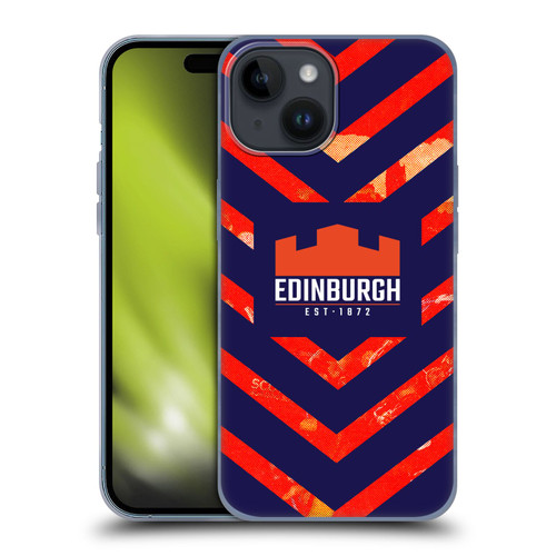 Edinburgh Rugby Graphic Art Orange Pattern Soft Gel Case for Apple iPhone 15