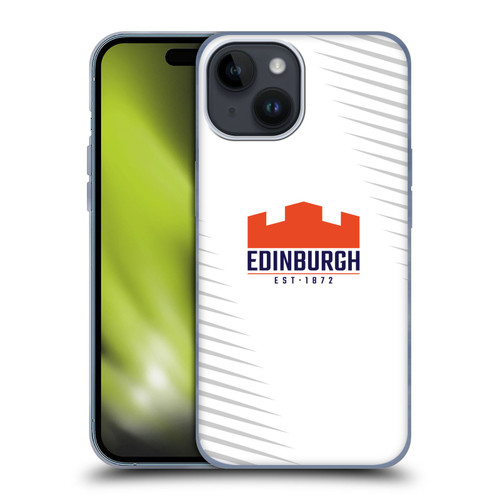 Edinburgh Rugby Graphic Art White Logo Soft Gel Case for Apple iPhone 15