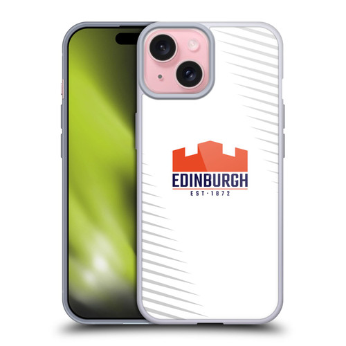 Edinburgh Rugby Graphic Art White Logo Soft Gel Case for Apple iPhone 15