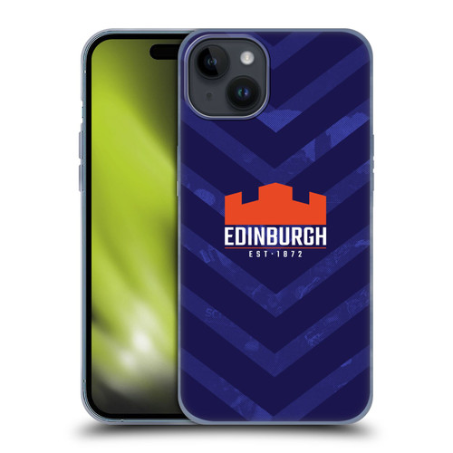 Edinburgh Rugby Graphic Art Blue Pattern Soft Gel Case for Apple iPhone 15 Plus