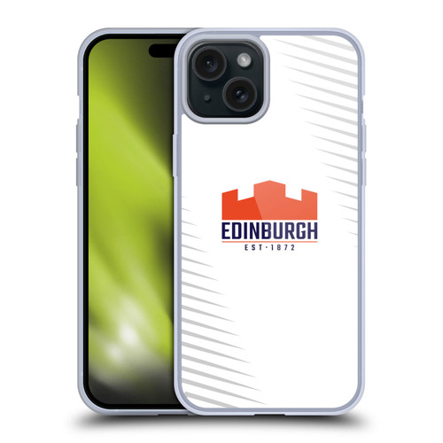 Edinburgh Rugby Graphic Art White Logo Soft Gel Case for Apple iPhone 15 Plus