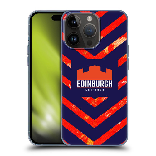 Edinburgh Rugby Graphic Art Orange Pattern Soft Gel Case for Apple iPhone 15 Pro