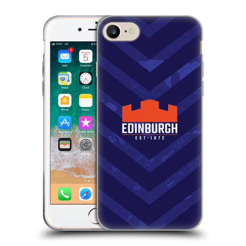 Edinburgh Rugby Graphic Art Blue Pattern Soft Gel Case for Apple iPhone 7 / 8 / SE 2020 & 2022