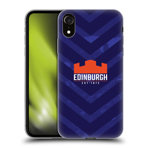 Edinburgh Rugby Graphic Art Blue Pattern Soft Gel Case for Apple iPhone XR