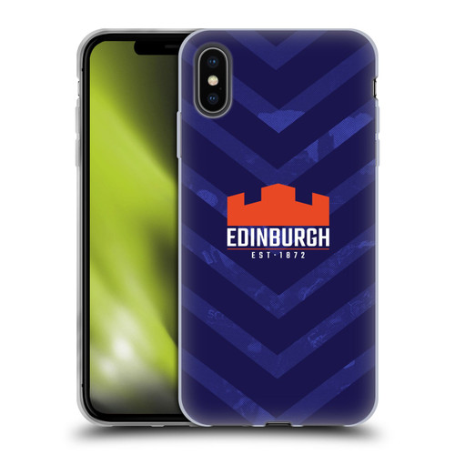 Edinburgh Rugby Graphic Art Blue Pattern Soft Gel Case for Apple iPhone XS Max