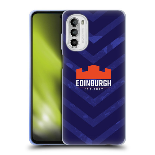 Edinburgh Rugby Graphic Art Blue Pattern Soft Gel Case for Motorola Moto G52
