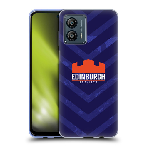 Edinburgh Rugby Graphic Art Blue Pattern Soft Gel Case for Motorola Moto G53 5G