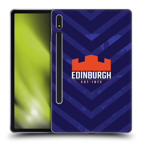 Edinburgh Rugby Graphic Art Blue Pattern Soft Gel Case for Samsung Galaxy Tab S8