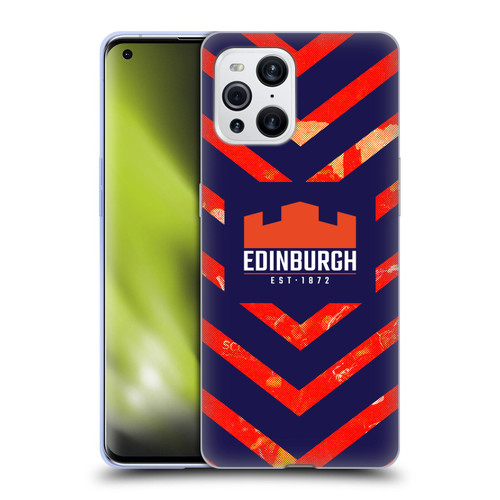 Edinburgh Rugby Graphic Art Orange Pattern Soft Gel Case for OPPO Find X3 / Pro
