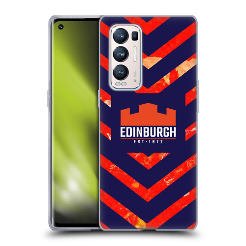 Edinburgh Rugby Graphic Art Orange Pattern Soft Gel Case for OPPO Find X3 Neo / Reno5 Pro+ 5G