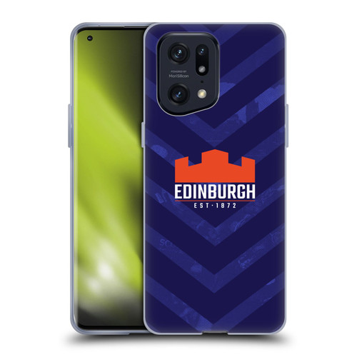 Edinburgh Rugby Graphic Art Blue Pattern Soft Gel Case for OPPO Find X5 Pro