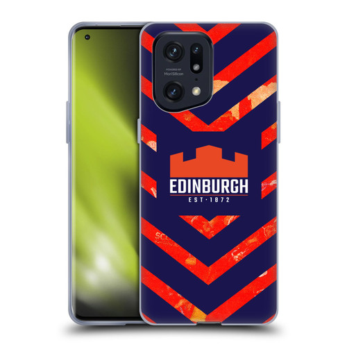 Edinburgh Rugby Graphic Art Orange Pattern Soft Gel Case for OPPO Find X5 Pro