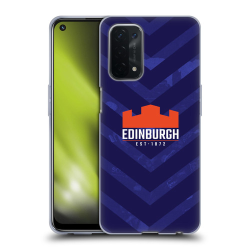 Edinburgh Rugby Graphic Art Blue Pattern Soft Gel Case for OPPO A54 5G