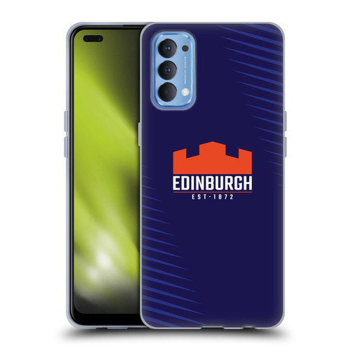 Edinburgh Rugby Graphic Art Blue Logo Soft Gel Case for OPPO Reno 4 5G