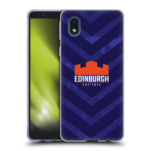 Edinburgh Rugby Graphic Art Blue Pattern Soft Gel Case for Samsung Galaxy A01 Core (2020)