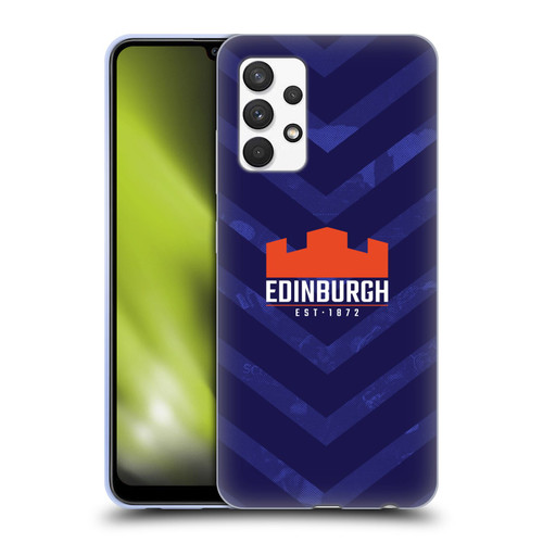 Edinburgh Rugby Graphic Art Blue Pattern Soft Gel Case for Samsung Galaxy A32 (2021)