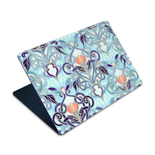 Micklyn Le Feuvre Patterns 2 Indigo Blue Art Nouveau With Peach Flowers Vinyl Sticker Skin Decal Cover for Apple MacBook Air 15" M2 2023 