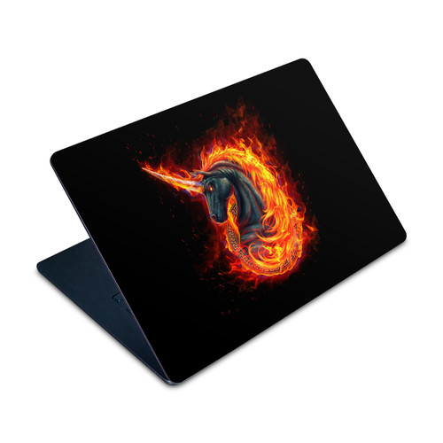 Christos Karapanos Dark Hours Unicorn Black Fire Vinyl Sticker Skin Decal Cover for Apple MacBook Air 15" M2 2023 