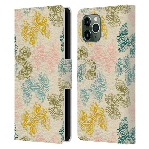Gabriela Thomeu Art Zebra Green Leather Book Wallet Case Cover For Apple iPhone 11 Pro