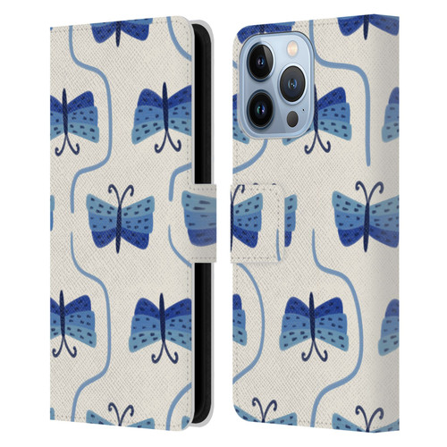 Gabriela Thomeu Art Butterfly Leather Book Wallet Case Cover For Apple iPhone 13 Pro