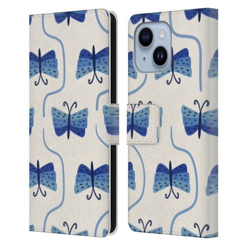 Gabriela Thomeu Art Butterfly Leather Book Wallet Case Cover For Apple iPhone 14 Plus