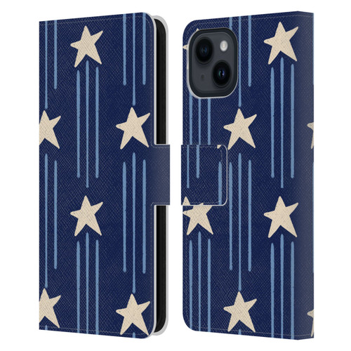 Gabriela Thomeu Art Big Dark Star Leather Book Wallet Case Cover For Apple iPhone 15