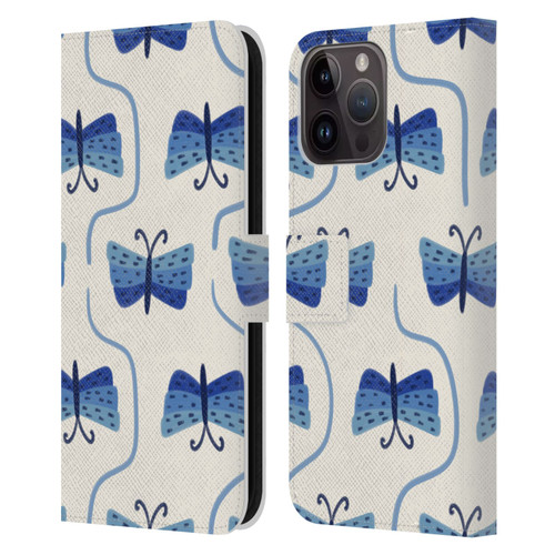Gabriela Thomeu Art Butterfly Leather Book Wallet Case Cover For Apple iPhone 15 Pro Max