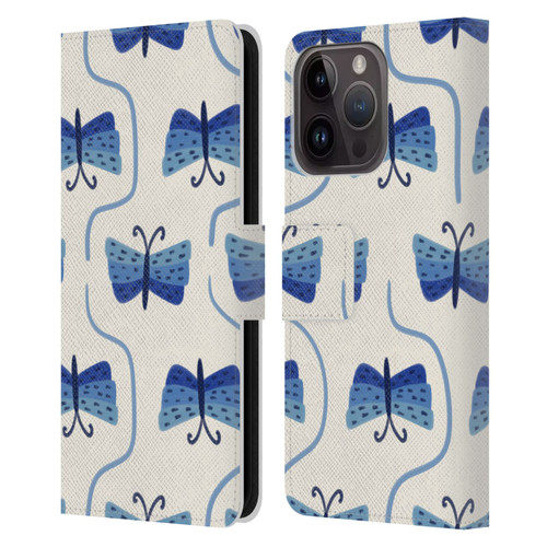 Gabriela Thomeu Art Butterfly Leather Book Wallet Case Cover For Apple iPhone 15 Pro