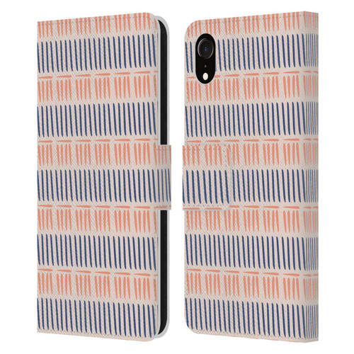 Gabriela Thomeu Art Blue And Pink Lines Leather Book Wallet Case Cover For Apple iPhone XR