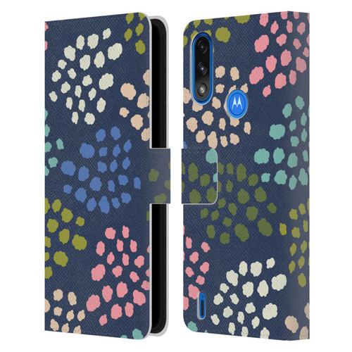 Gabriela Thomeu Art Colorful Spots Leather Book Wallet Case Cover For Motorola Moto E7 Power / Moto E7i Power