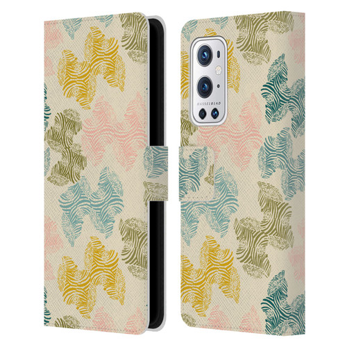 Gabriela Thomeu Art Zebra Green Leather Book Wallet Case Cover For OnePlus 9 Pro