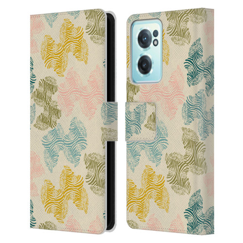Gabriela Thomeu Art Zebra Green Leather Book Wallet Case Cover For OnePlus Nord CE 2 5G