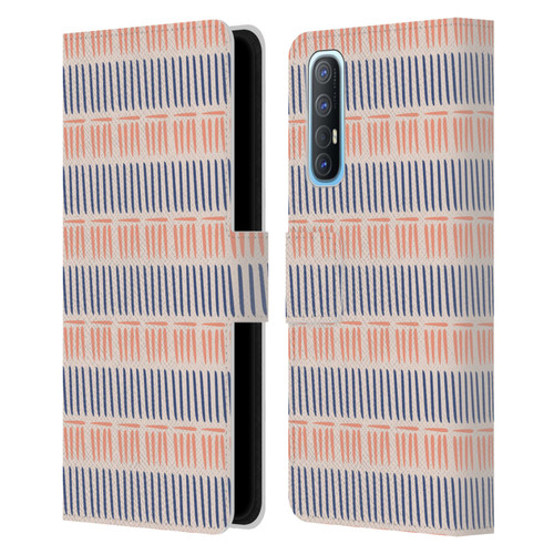 Gabriela Thomeu Art Blue And Pink Lines Leather Book Wallet Case Cover For OPPO Find X2 Neo 5G
