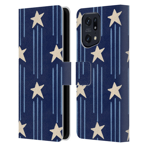 Gabriela Thomeu Art Big Dark Star Leather Book Wallet Case Cover For OPPO Find X5 Pro