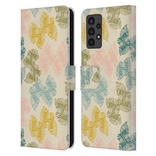 Gabriela Thomeu Art Zebra Green Leather Book Wallet Case Cover For Samsung Galaxy A13 (2022)