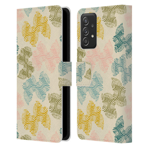 Gabriela Thomeu Art Zebra Green Leather Book Wallet Case Cover For Samsung Galaxy A52 / A52s / 5G (2021)
