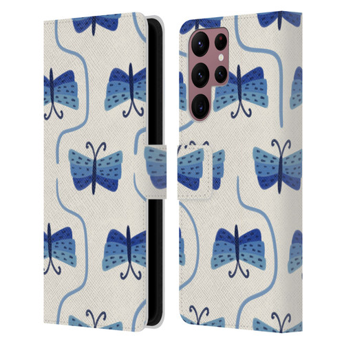 Gabriela Thomeu Art Butterfly Leather Book Wallet Case Cover For Samsung Galaxy S22 Ultra 5G