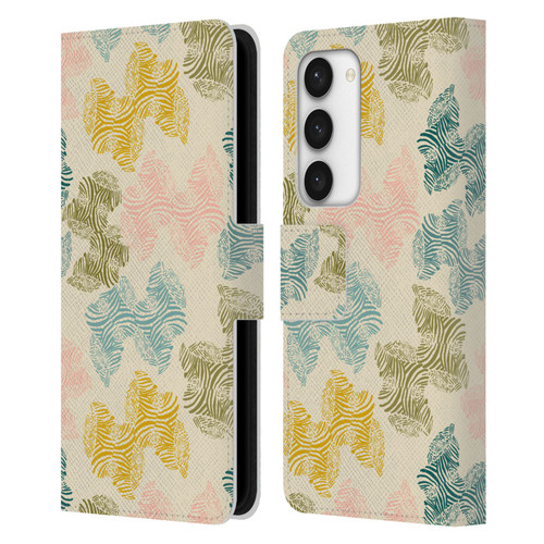 Gabriela Thomeu Art Zebra Green Leather Book Wallet Case Cover For Samsung Galaxy S23 5G