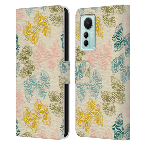 Gabriela Thomeu Art Zebra Green Leather Book Wallet Case Cover For Xiaomi 12 Lite