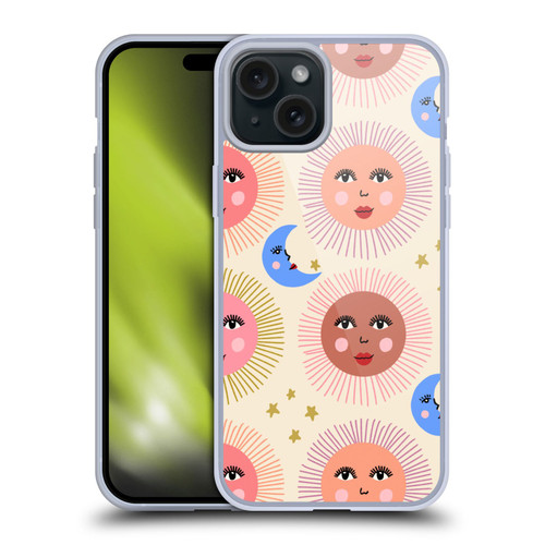 Gabriela Thomeu Art Sun Moon Star Soft Gel Case for Apple iPhone 15 Plus