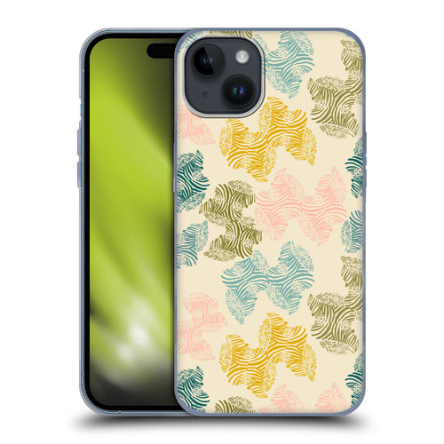 Gabriela Thomeu Art Zebra Green Soft Gel Case for Apple iPhone 15 Plus