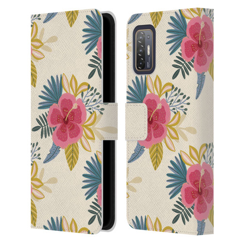 Gabriela Thomeu Floral Tropical Leather Book Wallet Case Cover For HTC Desire 21 Pro 5G