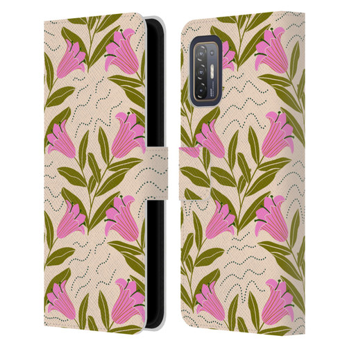 Gabriela Thomeu Floral Tulip Leather Book Wallet Case Cover For HTC Desire 21 Pro 5G