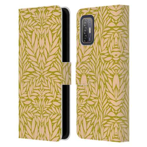 Gabriela Thomeu Floral Vintage Leaves Leather Book Wallet Case Cover For HTC Desire 21 Pro 5G